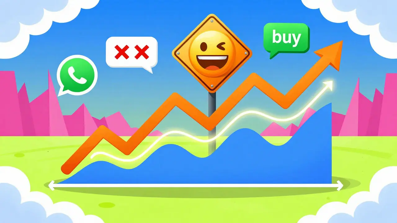 Price and RSI divergence with warning symbols in vibrant Memphis-style design