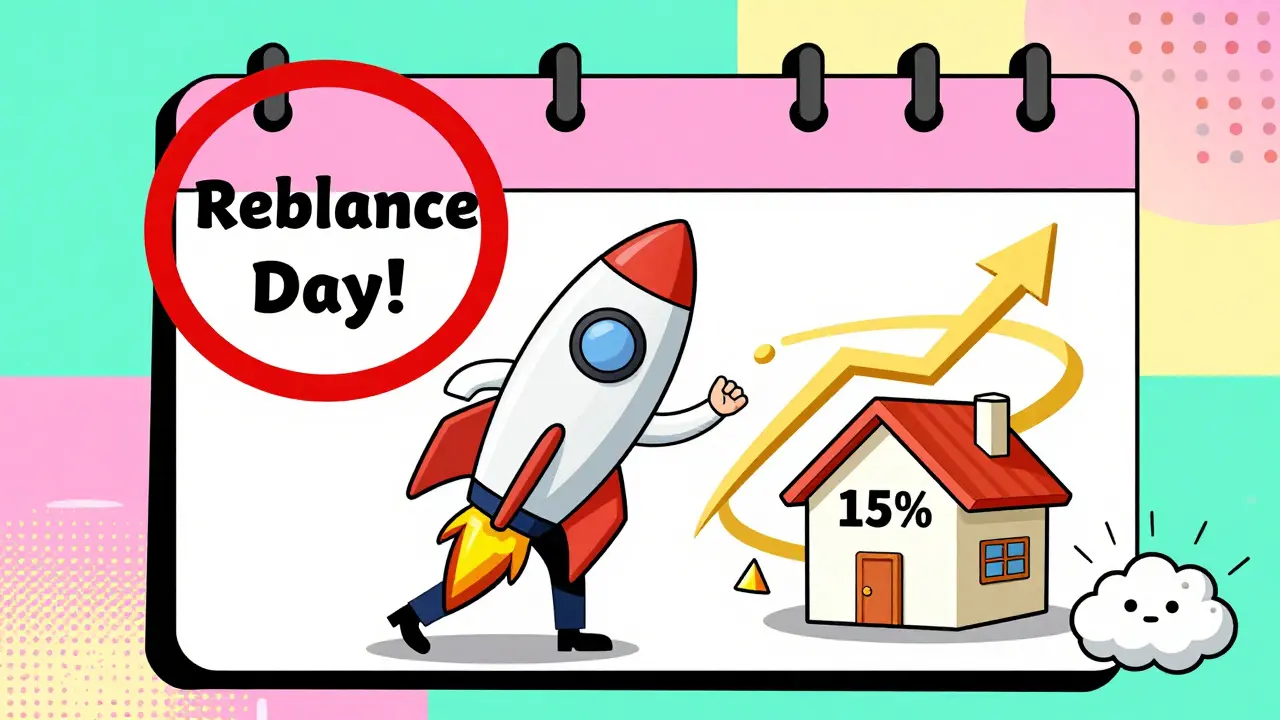 Investor rebalancing portfolio by selling rocket fund and buying house fund