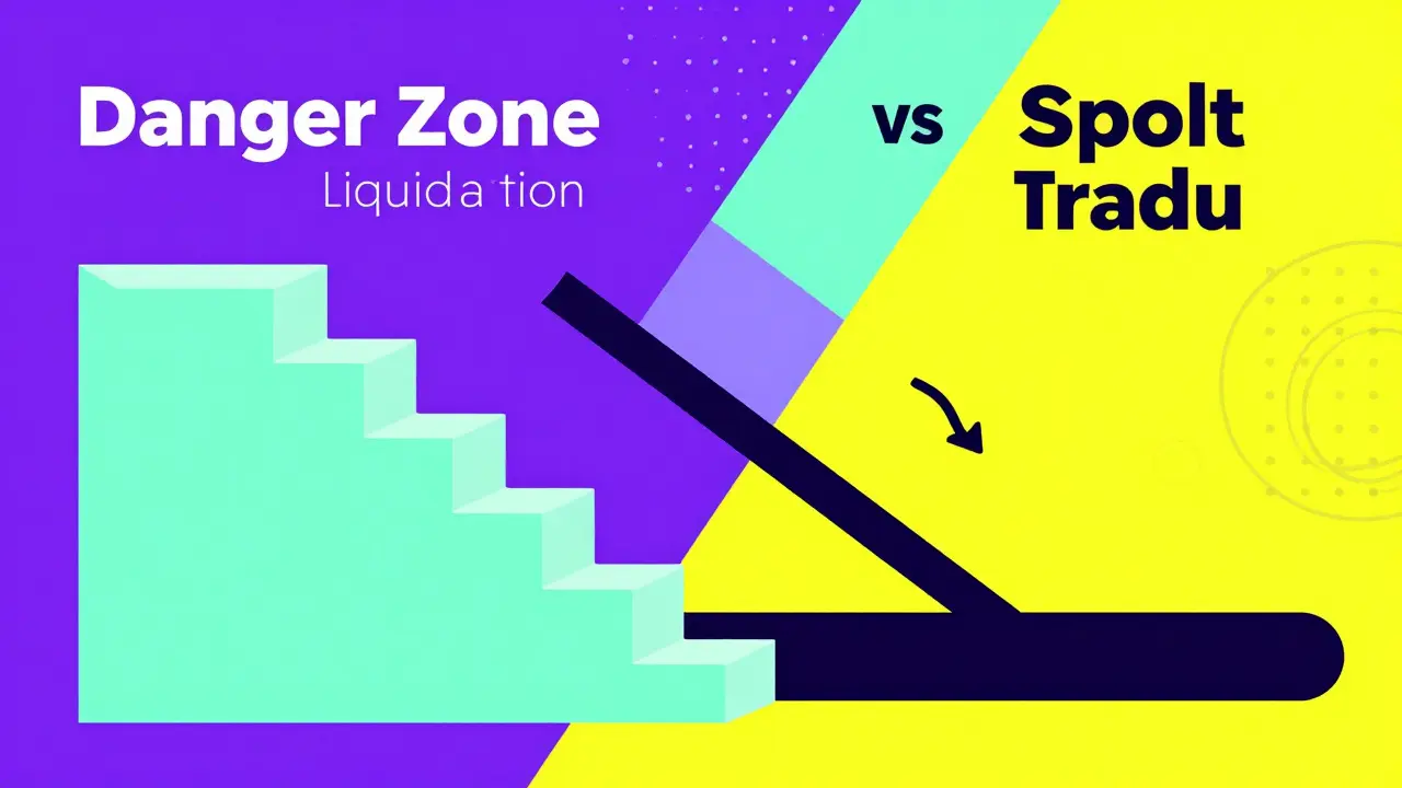 A split scene showing a steady staircase and a steep slide in a bold Memphis illustration.