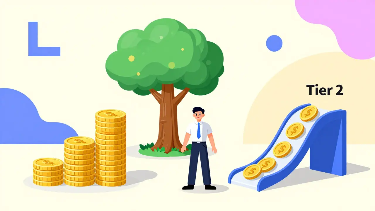 Character choosing between long-term growth tree and flexible liquidity slide