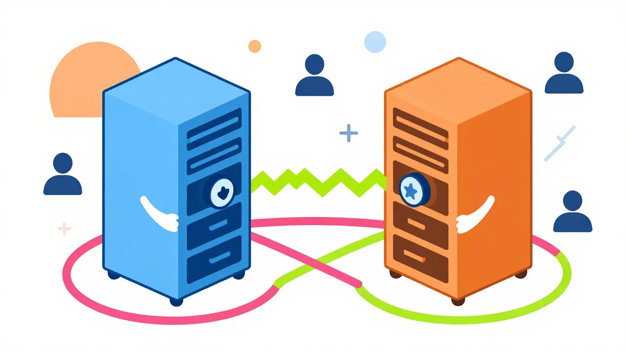 Illustration of secure clearing systems connecting investors