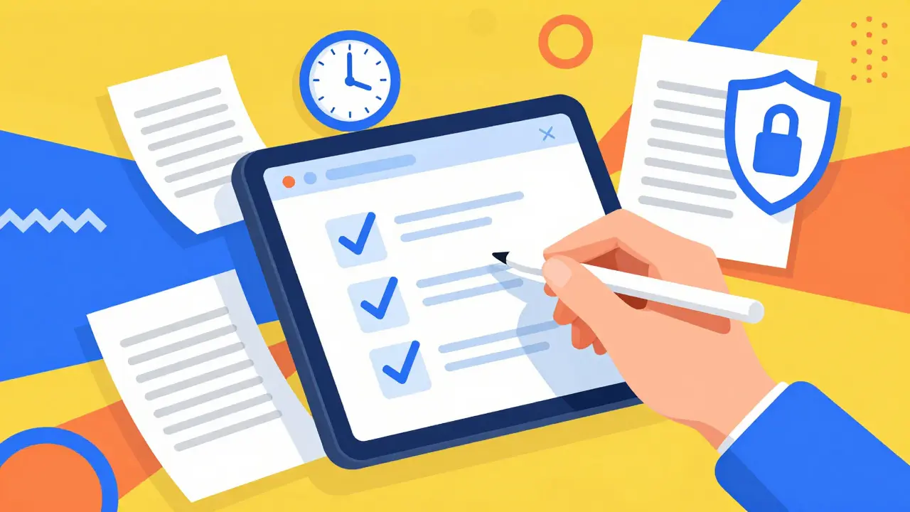 Stylized graphic of a digital application process for NPS partial withdrawal approval.