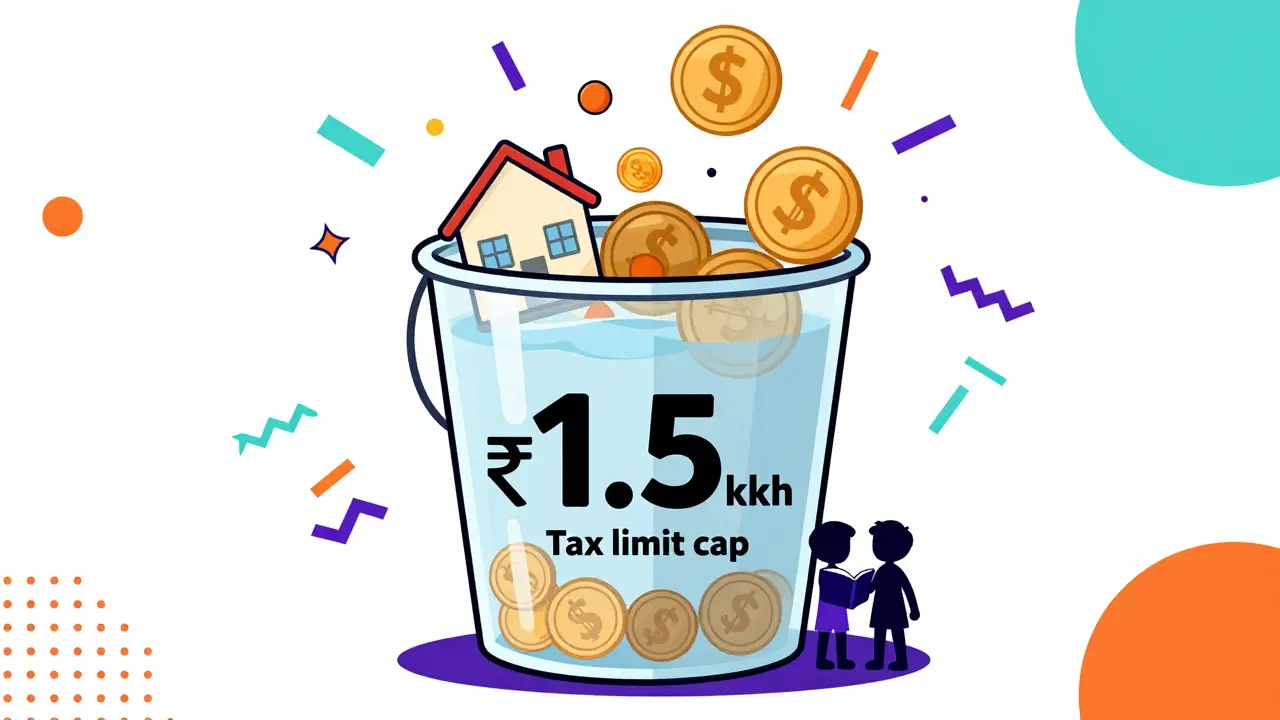 Bucket filling with investment icons representing tax cap