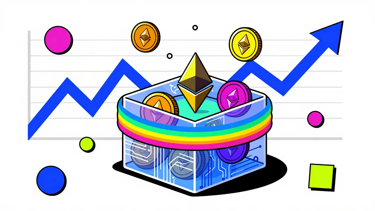 Illustration showing over-collateralization buffers and smart contract mechanics