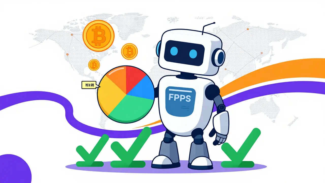 Robot holding combined block reward and fees under FPPS model