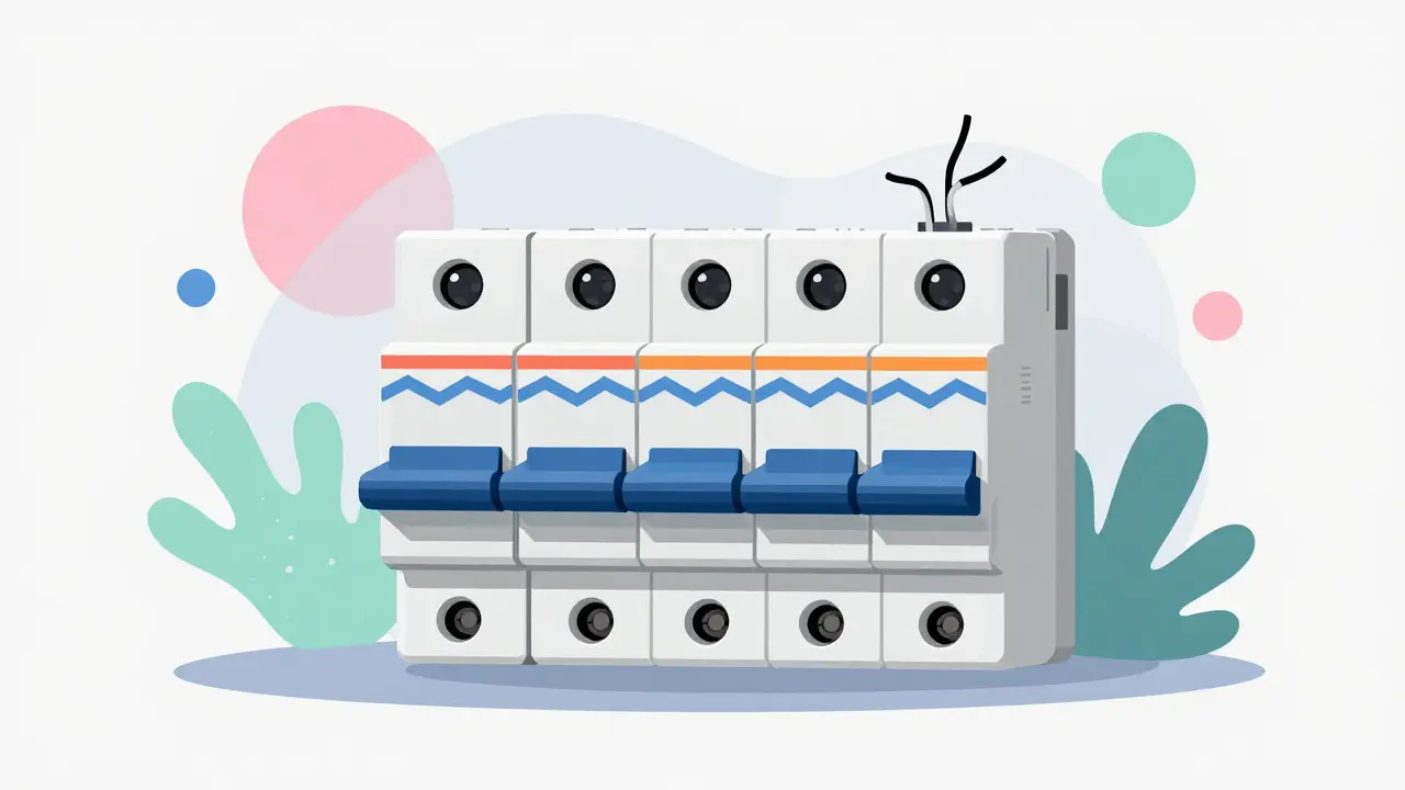 Illustration of a fuse box blowing out to represent market circuit breakers