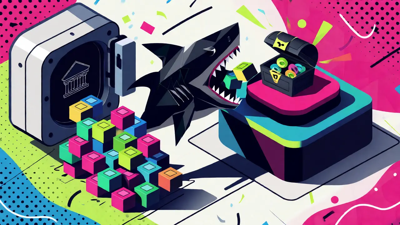 Geometric shark using borrowed tokens to manipulate a voting mechanism in Memphis style