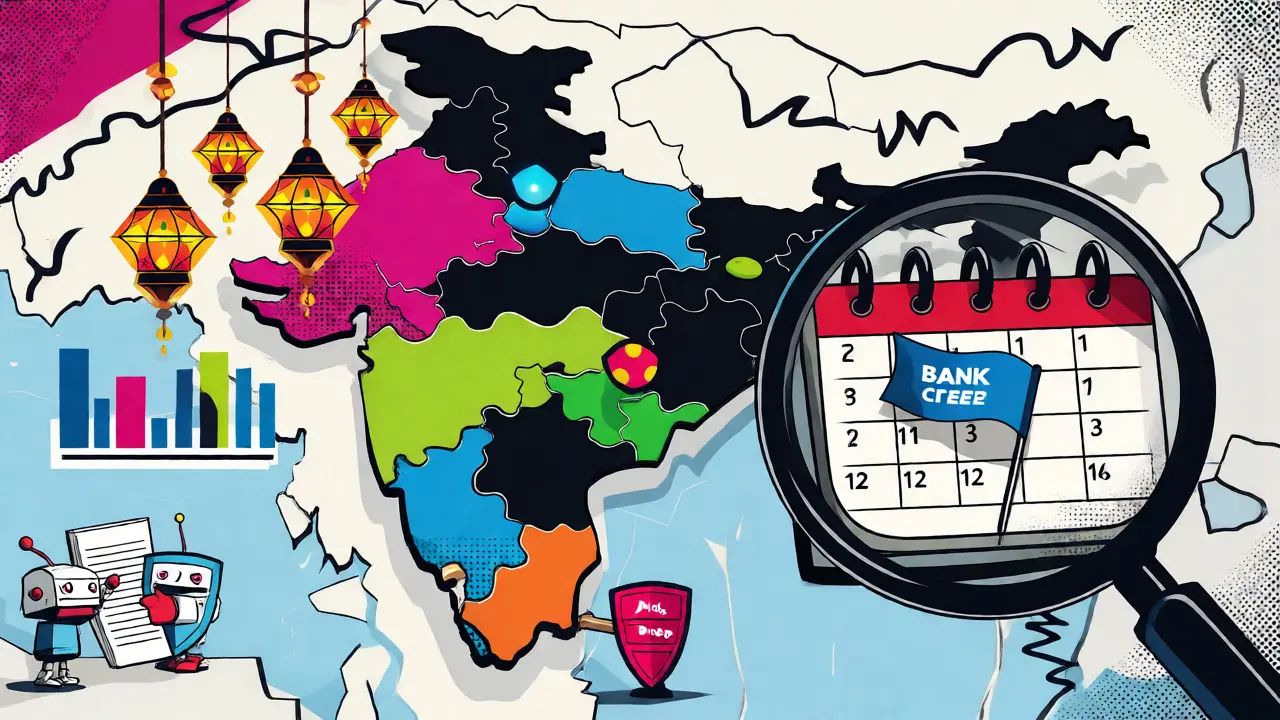 Map of India showing regional holiday impacts on trading liquidity.