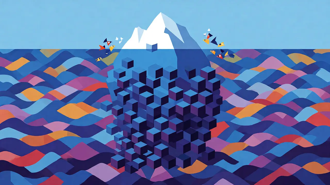 Memphis style iceberg metaphor for hidden institutional orders in market depth
